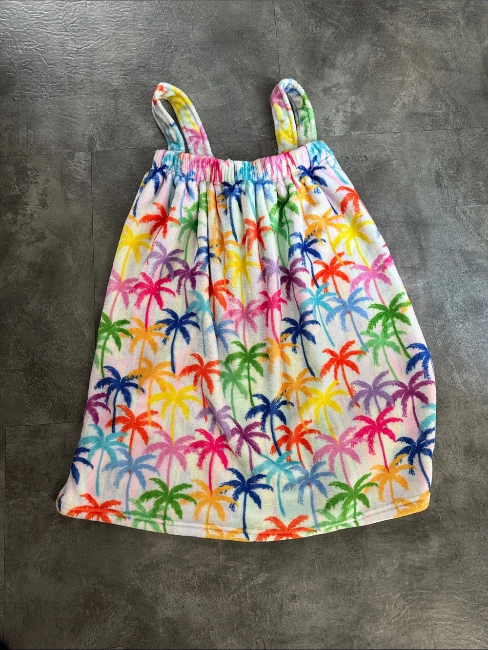 Kids Multicolor Palm Print Bathrobe